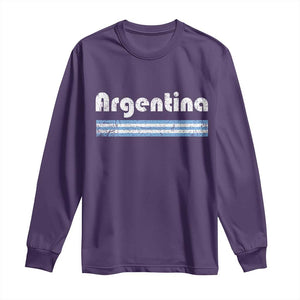 Vintage Argentina Retro Distressed Graphic Long Sleeve Shirt Patriotic Argentine Heritage Pride Souvenir TS02 Purple Print Your Wear