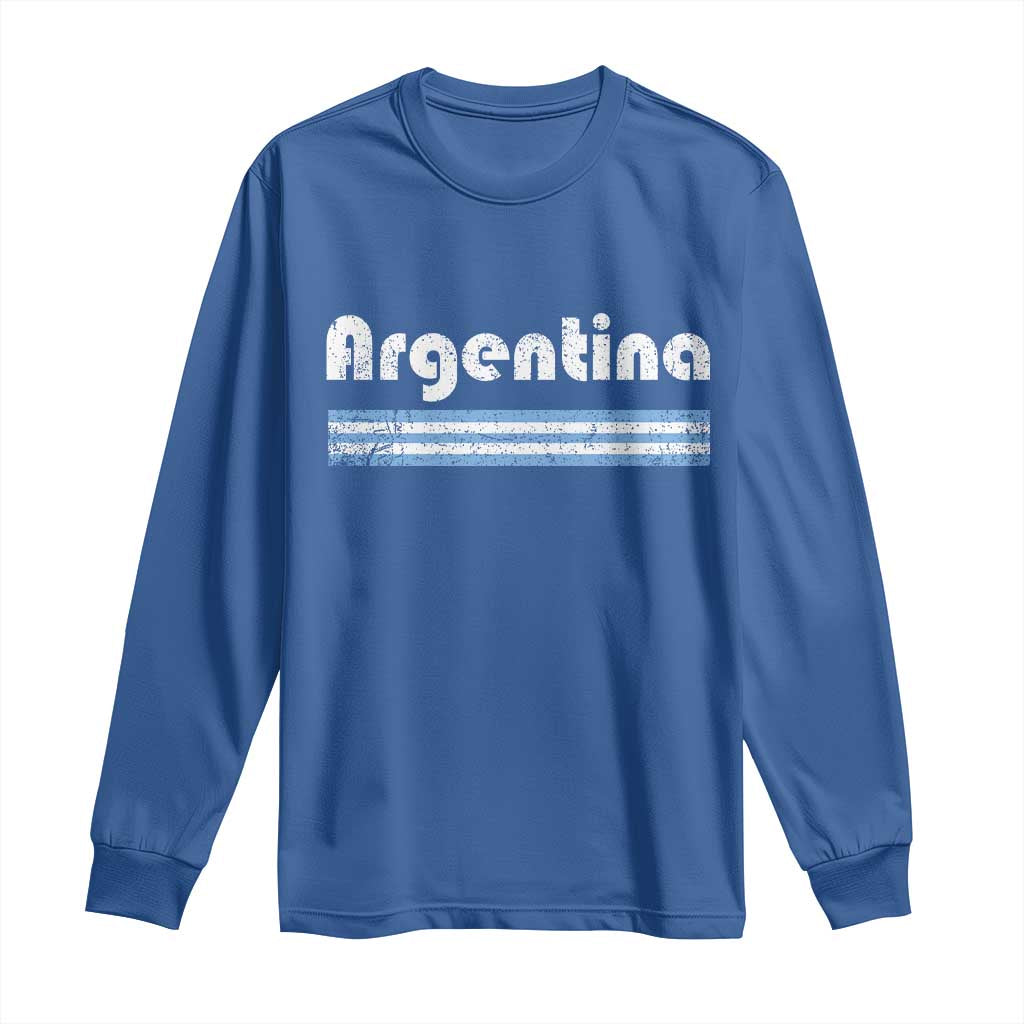 Vintage Argentina Retro Distressed Graphic Long Sleeve Shirt Patriotic Argentine Heritage Pride Souvenir TS02 Royal Blue Print Your Wear