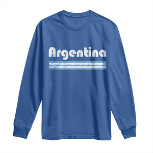 Vintage Argentina Retro Distressed Graphic Long Sleeve Shirt Patriotic Argentine Heritage Pride Souvenir TS02 Royal Blue Print Your Wear