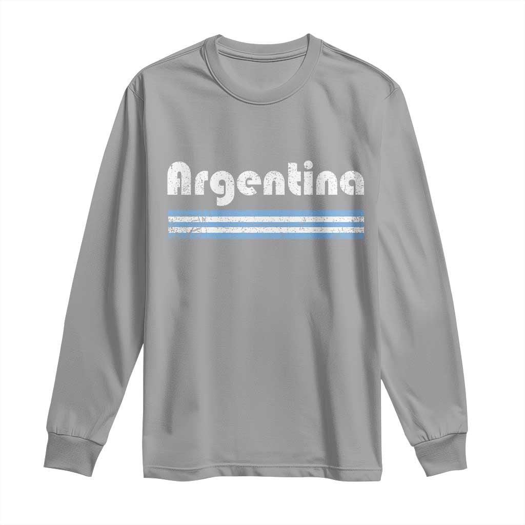 Vintage Argentina Retro Distressed Graphic Long Sleeve Shirt Patriotic Argentine Heritage Pride Souvenir TS02 Sport Gray Print Your Wear