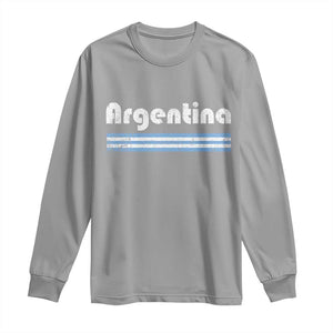 Vintage Argentina Retro Distressed Graphic Long Sleeve Shirt Patriotic Argentine Heritage Pride Souvenir TS02 Sport Gray Print Your Wear