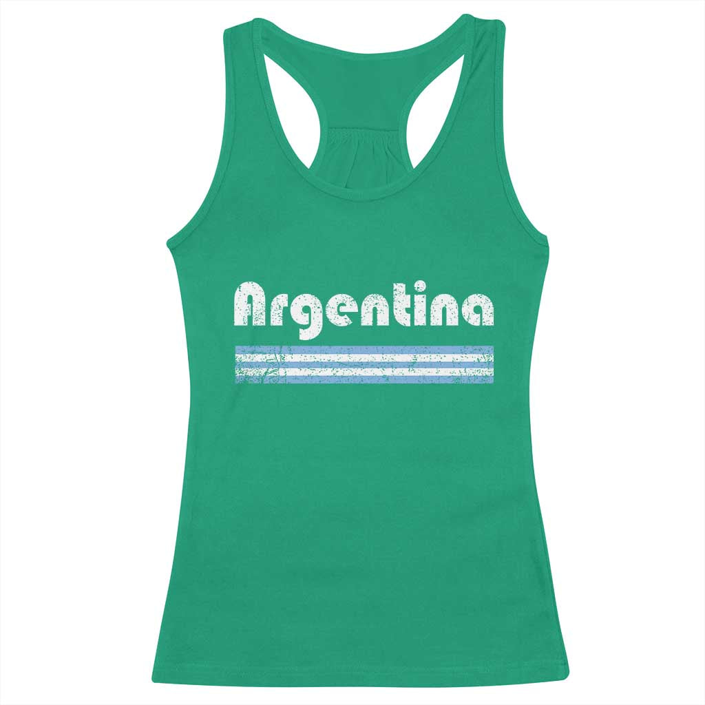 Vintage Argentina Retro Distressed Graphic Racerback Tank Top Patriotic Argentine Heritage Pride Souvenir TS02 Irish Green Print Your Wear