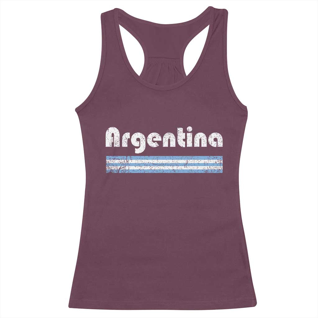 Vintage Argentina Retro Distressed Graphic Racerback Tank Top Patriotic Argentine Heritage Pride Souvenir TS02 Maroon Print Your Wear