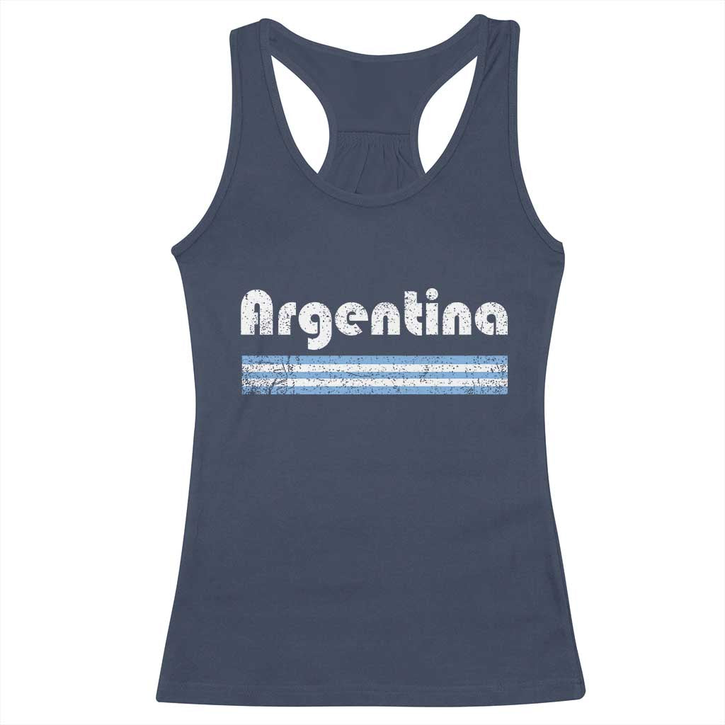Vintage Argentina Retro Distressed Graphic Racerback Tank Top Patriotic Argentine Heritage Pride Souvenir TS02 Navy Print Your Wear