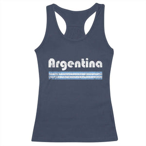 Vintage Argentina Retro Distressed Graphic Racerback Tank Top Patriotic Argentine Heritage Pride Souvenir TS02 Navy Print Your Wear