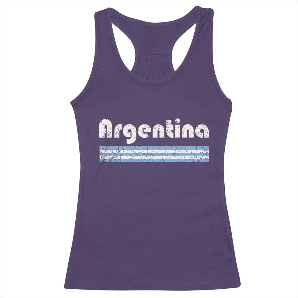 Vintage Argentina Retro Distressed Graphic Racerback Tank Top Patriotic Argentine Heritage Pride Souvenir TS02 Purple Print Your Wear