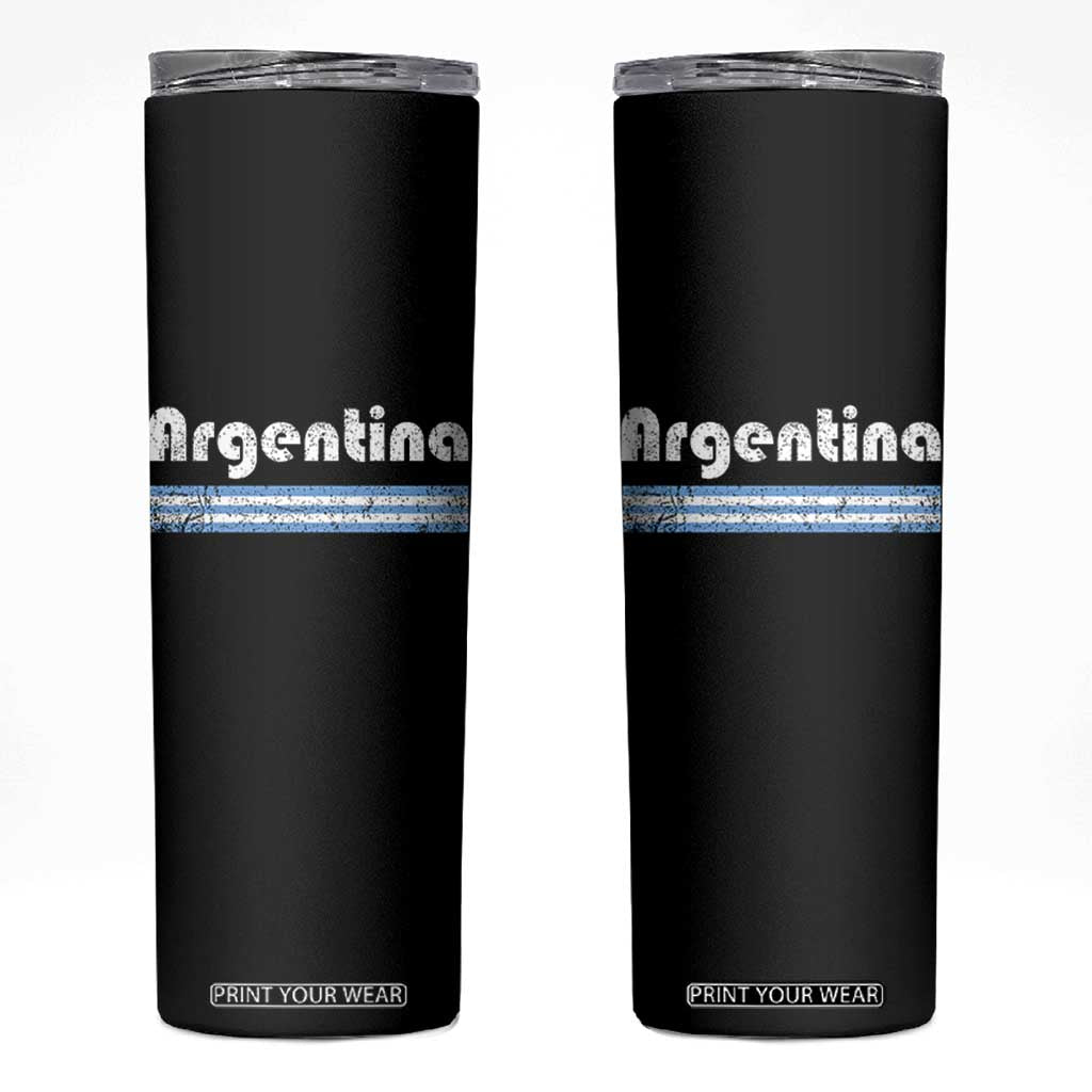 Vintage Argentina Retro Distressed Graphic Skinny Tumbler Patriotic Argentine Heritage Pride Souvenir TS02 Black Print Your Wear