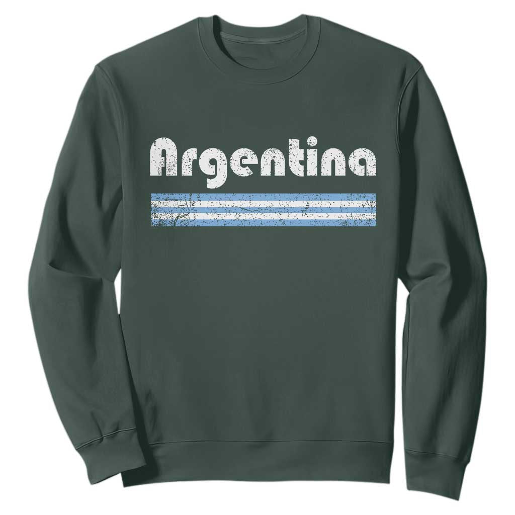 Vintage Argentina Retro Distressed Graphic Sweatshirt Patriotic Argentine Heritage Pride Souvenir TS02 Dark Forest Green Print Your Wear
