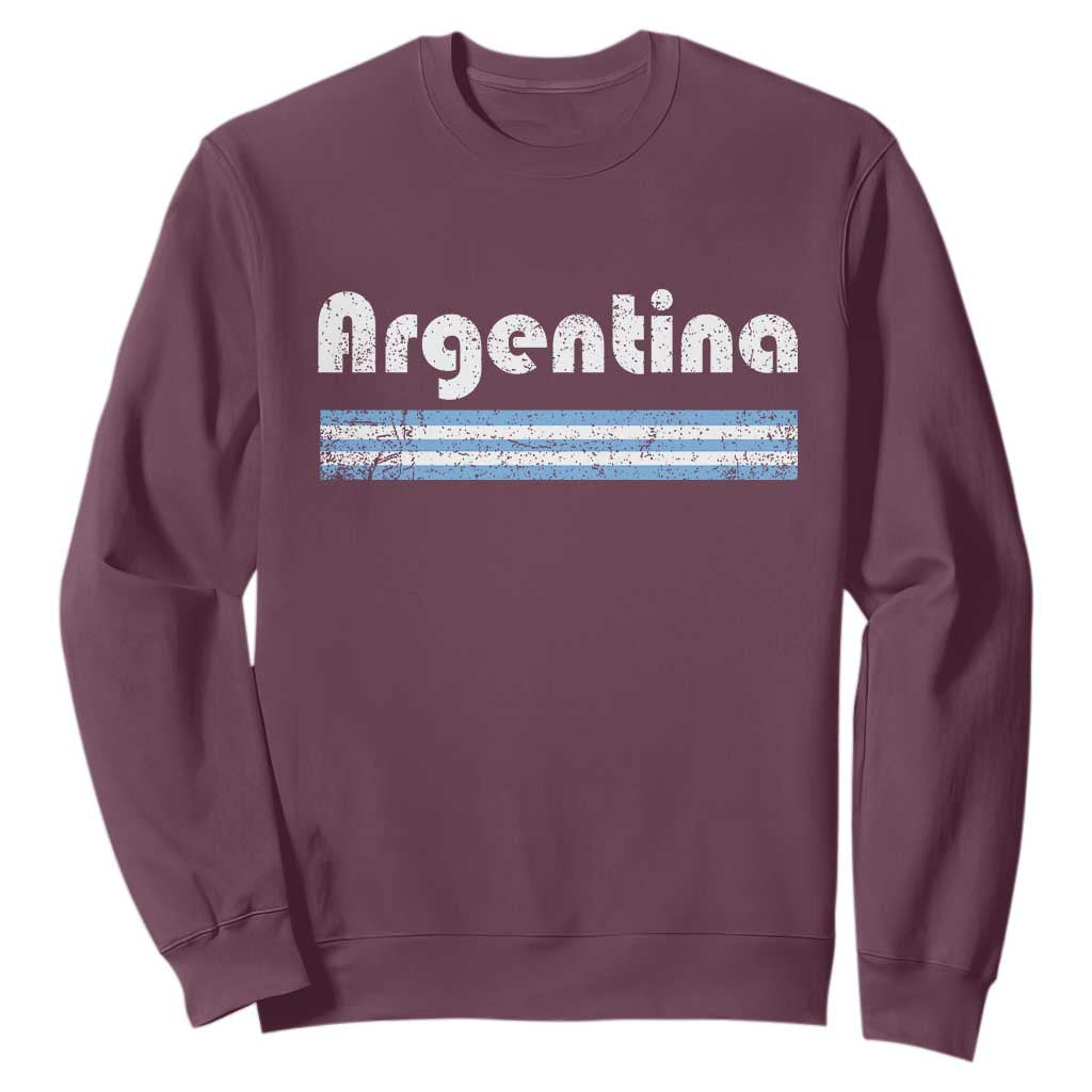 Vintage Argentina Retro Distressed Graphic Sweatshirt Patriotic Argentine Heritage Pride Souvenir TS02 Maroon Print Your Wear