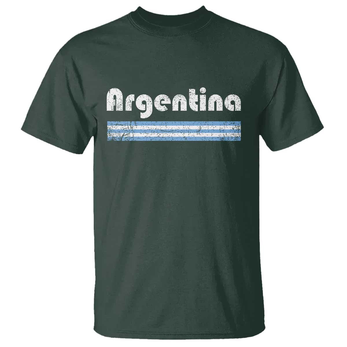 Vintage Argentina Retro Distressed Graphic T Shirt Patriotic Argentine Heritage Pride Souvenir TS02 Dark Forest Green Print Your Wear