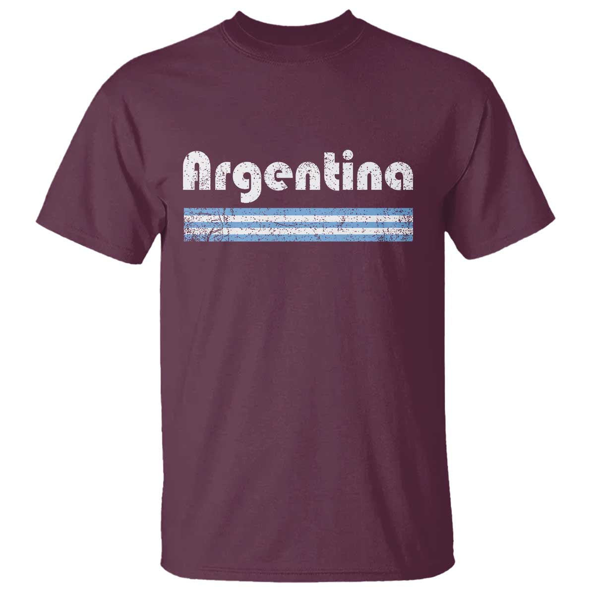 Vintage Argentina Retro Distressed Graphic T Shirt Patriotic Argentine Heritage Pride Souvenir TS02 Maroon Print Your Wear