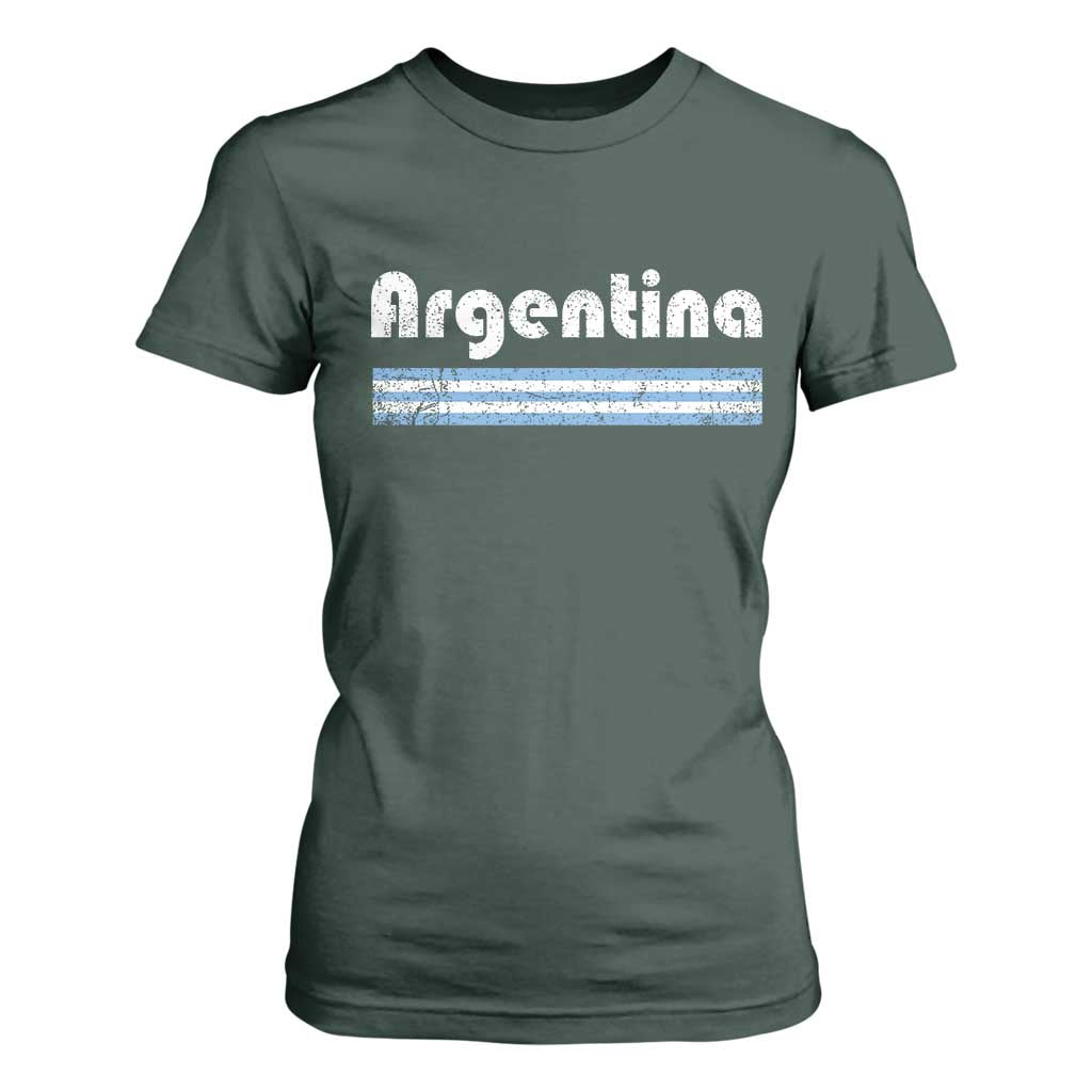 Vintage Argentina Retro Distressed Graphic T Shirt For Women Patriotic Argentine Heritage Pride Souvenir TS02 Dark Forest Green Print Your Wear