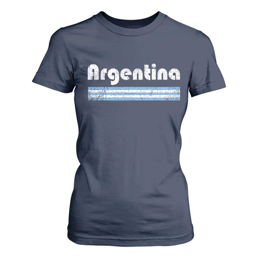 Vintage Argentina Retro Distressed Graphic T Shirt For Women Patriotic Argentine Heritage Pride Souvenir TS02 Navy Print Your Wear
