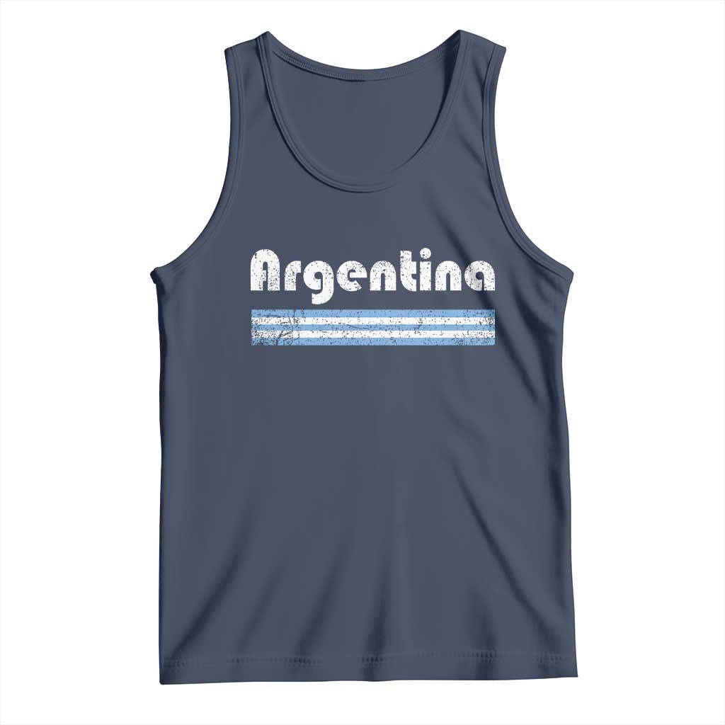 Vintage Argentina Retro Distressed Graphic Tank Top Patriotic Argentine Heritage Pride Souvenir TS02 Navy Print Your Wear