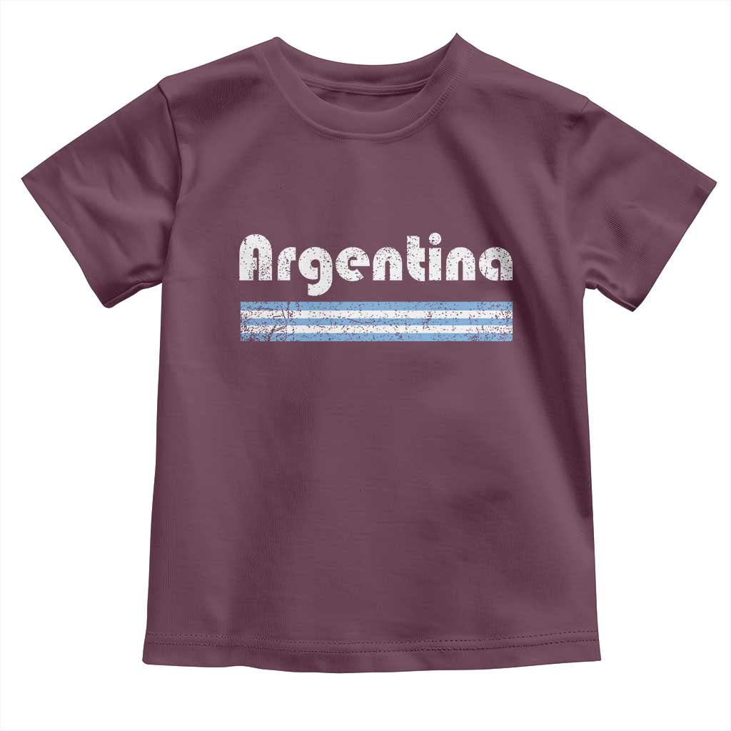 Vintage Argentina Retro Distressed Graphic Toddler T Shirt Patriotic Argentine Heritage Pride Souvenir TS02 Maroon Print Your Wear