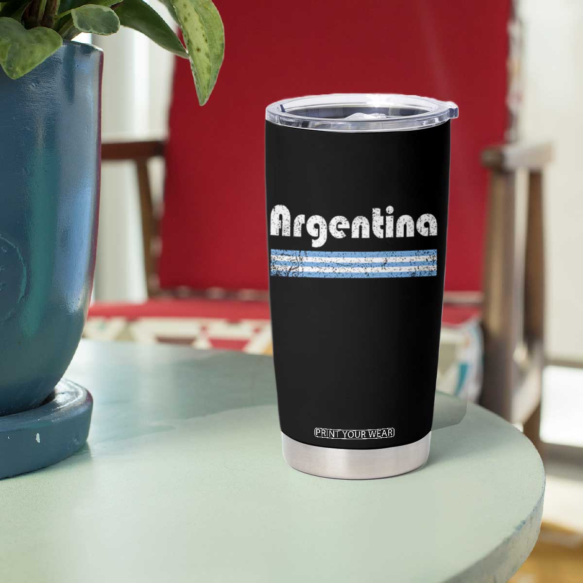 Vintage Argentina Retro Distressed Graphic Tumbler Cup Patriotic Argentine Heritage Pride Souvenir TS02 Print Your Wear