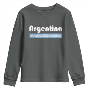 Vintage Argentina Retro Distressed Graphic Youth Sweatshirt Patriotic Argentine Heritage Pride Souvenir TS02 Dark Heather Print Your Wear