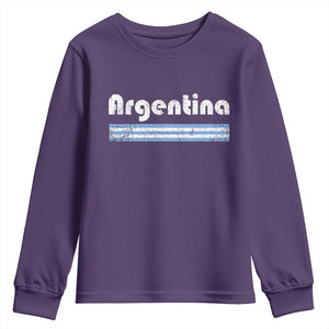 Vintage Argentina Retro Distressed Graphic Youth Sweatshirt Patriotic Argentine Heritage Pride Souvenir TS02 Purple Print Your Wear