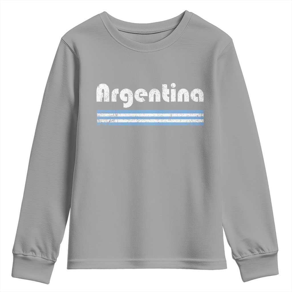 Vintage Argentina Retro Distressed Graphic Youth Sweatshirt Patriotic Argentine Heritage Pride Souvenir TS02 Sport Gray Print Your Wear