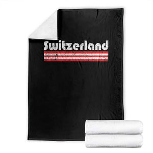 Vintage Switzerland Retro Distressed Graphic Throw Blanket Patriotic Swiss Heritage Pride Souvenir TS02 Black Print Your Wear