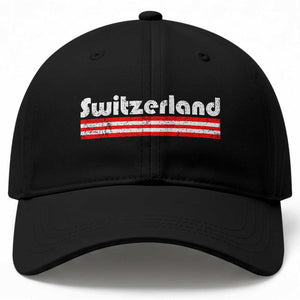 Vintage Switzerland Retro Distressed Graphic Baseball Cap Patriotic Swiss Heritage Pride Souvenir TS02 Print Your Wear