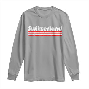 Vintage Switzerland Retro Distressed Graphic Long Sleeve Shirt Patriotic Swiss Heritage Pride Souvenir TS02 Sport Gray Print Your Wear