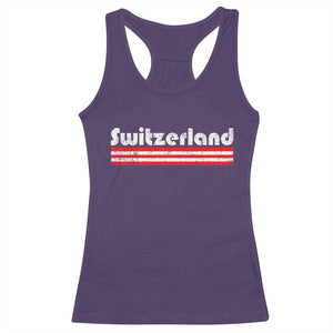 Vintage Switzerland Retro Distressed Graphic Racerback Tank Top Patriotic Swiss Heritage Pride Souvenir TS02 Purple Print Your Wear