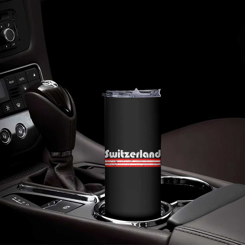 Vintage Switzerland Retro Distressed Graphic Skinny Tumbler Patriotic Swiss Heritage Pride Souvenir TS02 Print Your Wear