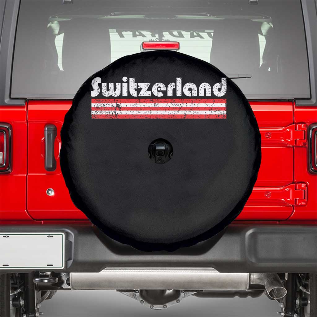 Vintage Switzerland Retro Distressed Graphic Spare Tire Cover Patriotic Swiss Heritage Pride Souvenir TS02 Black Print Your Wear