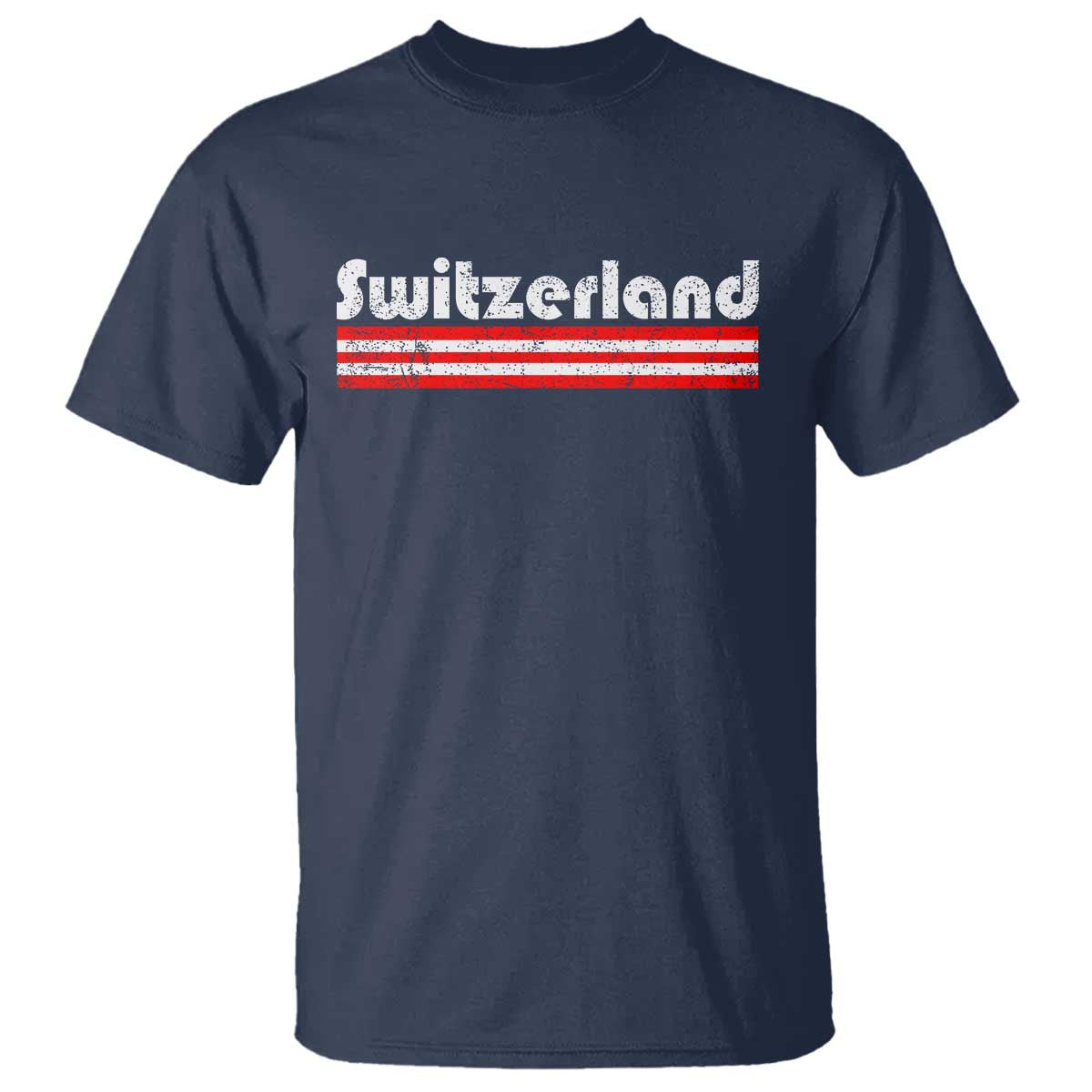 Vintage Switzerland Retro Distressed Graphic T Shirt Patriotic Swiss Heritage Pride Souvenir TS02 Navy Print Your Wear