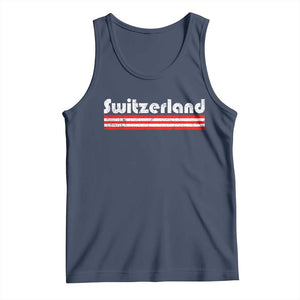 Vintage Switzerland Retro Distressed Graphic Tank Top Patriotic Swiss Heritage Pride Souvenir TS02 Navy Print Your Wear