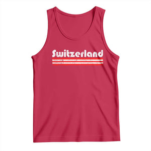 Vintage Switzerland Retro Distressed Graphic Tank Top Patriotic Swiss Heritage Pride Souvenir TS02 Red Print Your Wear