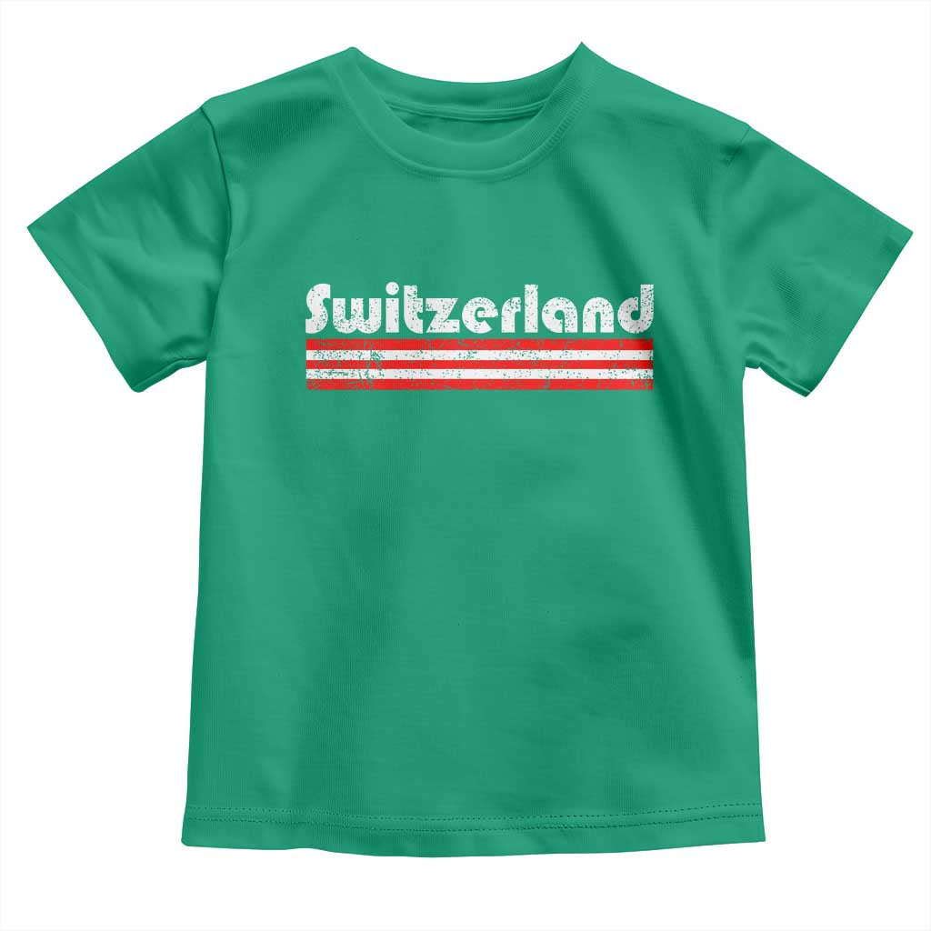 Vintage Switzerland Retro Distressed Graphic Toddler T Shirt Patriotic Swiss Heritage Pride Souvenir TS02 Irish Green Print Your Wear