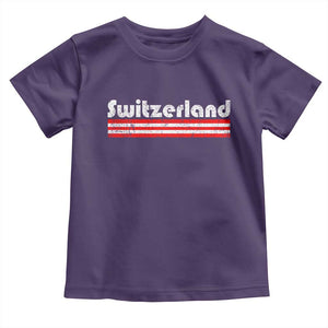 Vintage Switzerland Retro Distressed Graphic Toddler T Shirt Patriotic Swiss Heritage Pride Souvenir TS02 Purple Print Your Wear