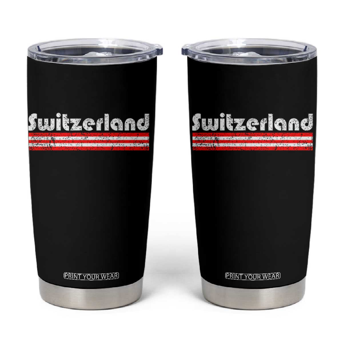 Vintage Switzerland Retro Distressed Graphic Tumbler Cup Patriotic Swiss Heritage Pride Souvenir TS02 Black Print Your Wear