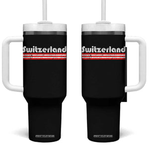 Vintage Switzerland Retro Distressed Graphic Tumbler With Handle Patriotic Swiss Heritage Pride Souvenir TS02 One Size: 40 oz Black Print Your Wear