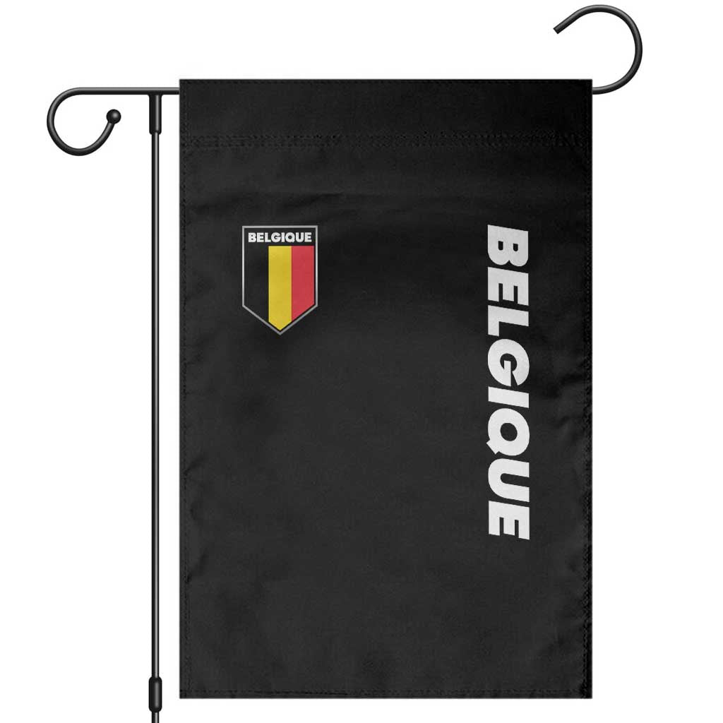 Belgique Belgium Flag Shield Minimalist Graphic Garden Flag French Belgian Pride and European Heritage Souvenir TS02 Black Print Your Wear