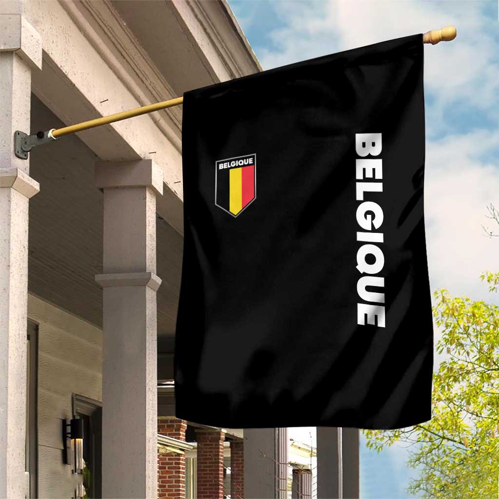 Belgique Belgium Flag Shield Minimalist Graphic Garden Flag French Belgian Pride and European Heritage Souvenir TS02 Print Your Wear
