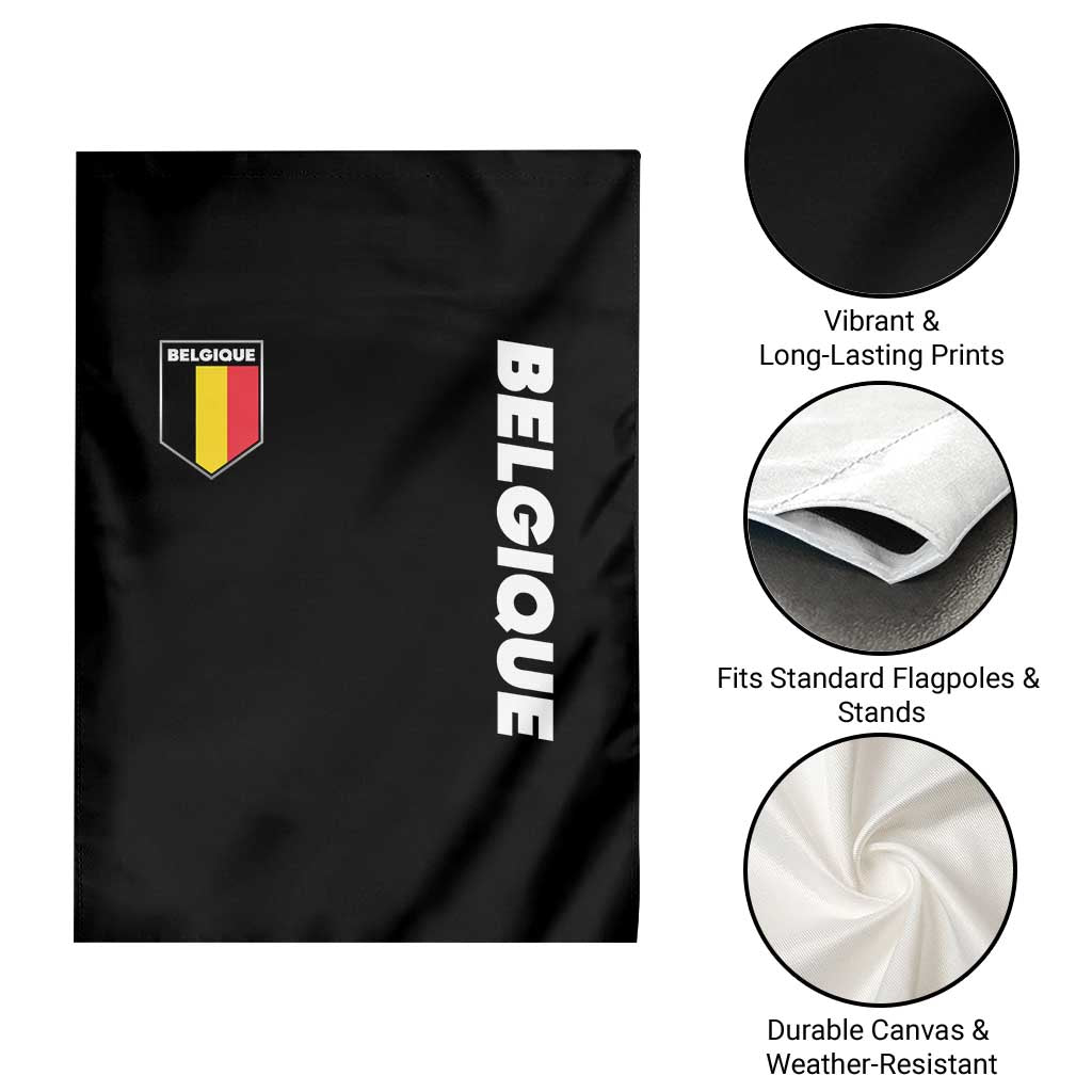 Belgique Belgium Flag Shield Minimalist Graphic Garden Flag French Belgian Pride and European Heritage Souvenir TS02 Print Your Wear
