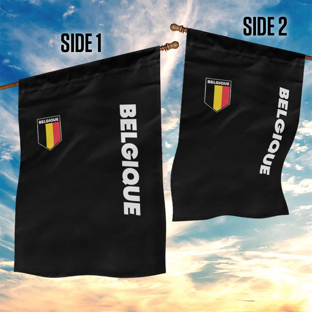 Belgique Belgium Flag Shield Minimalist Graphic Garden Flag French Belgian Pride and European Heritage Souvenir TS02 Print Your Wear