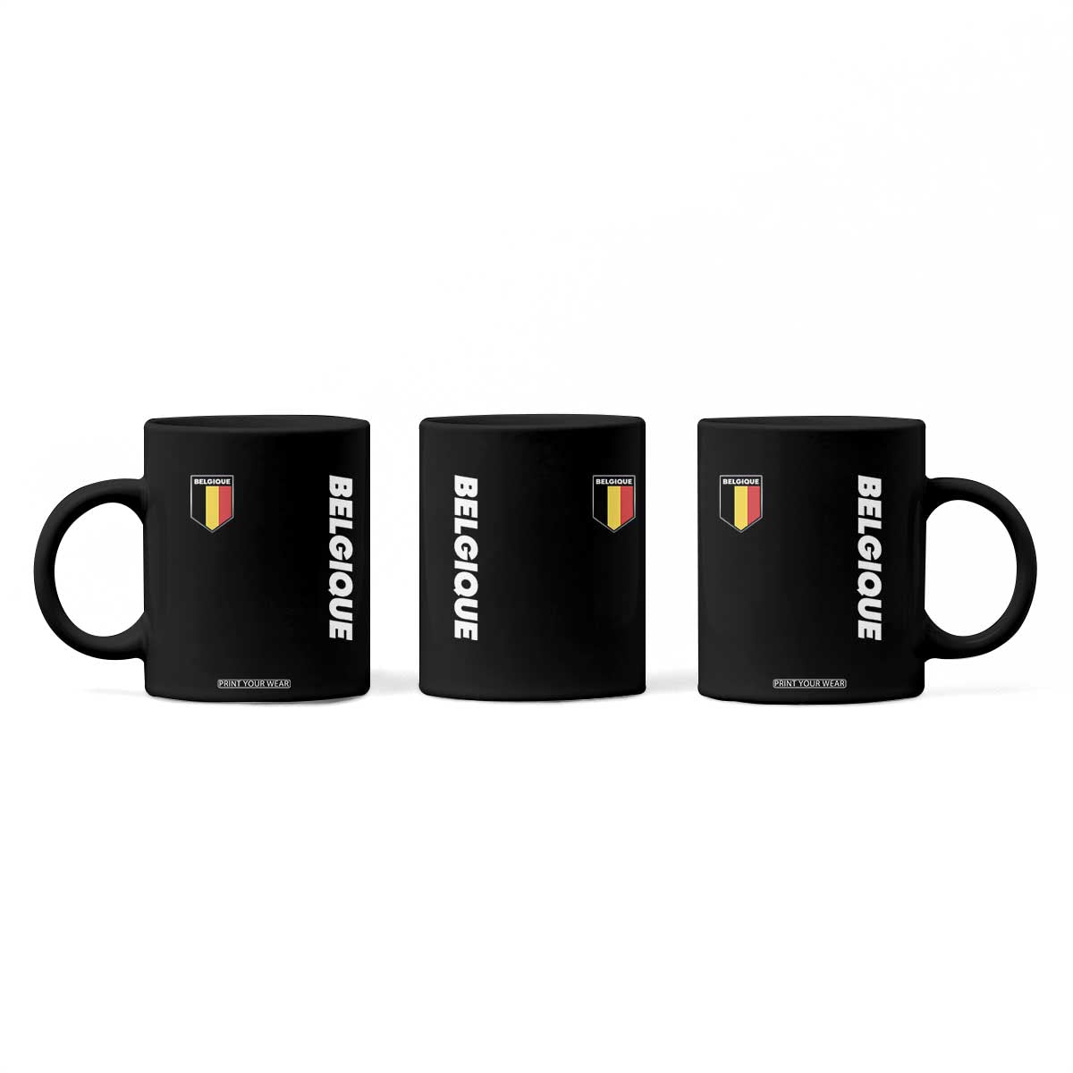 Belgique Belgium Flag Shield Minimalist Graphic Coffee Mug French Belgian Pride and European Heritage Souvenir TS02 Print Your Wear