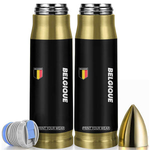 Belgique Belgium Flag Shield Minimalist Graphic Bullet Tumbler French Belgian Pride and European Heritage Souvenir TS02 Black Print Your Wear