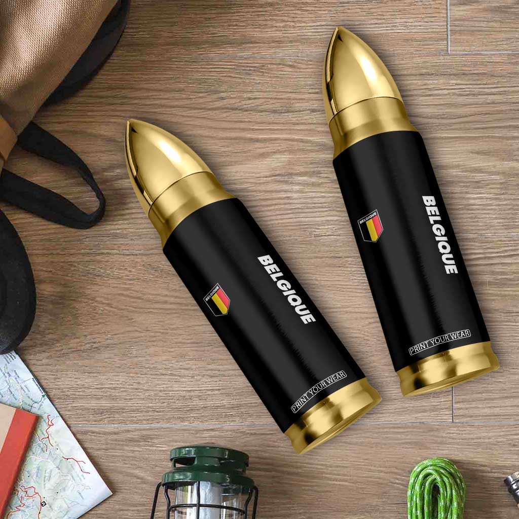 Belgique Belgium Flag Shield Minimalist Graphic Bullet Tumbler French Belgian Pride and European Heritage Souvenir TS02 Print Your Wear