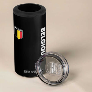 Belgique Belgium Flag Shield Minimalist Graphic 4 in 1 Can Cooler Tumbler French Belgian Pride and European Heritage Souvenir TS02 Print Your Wear