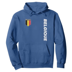 Belgique Belgium Flag Shield Minimalist Graphic Hoodie French Belgian Pride and European Heritage Souvenir TS02 Royal Blue Print Your Wear