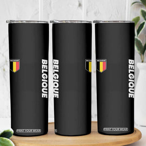 Belgique Belgium Flag Shield Minimalist Graphic Skinny Tumbler French Belgian Pride and European Heritage Souvenir TS02 Print Your Wear