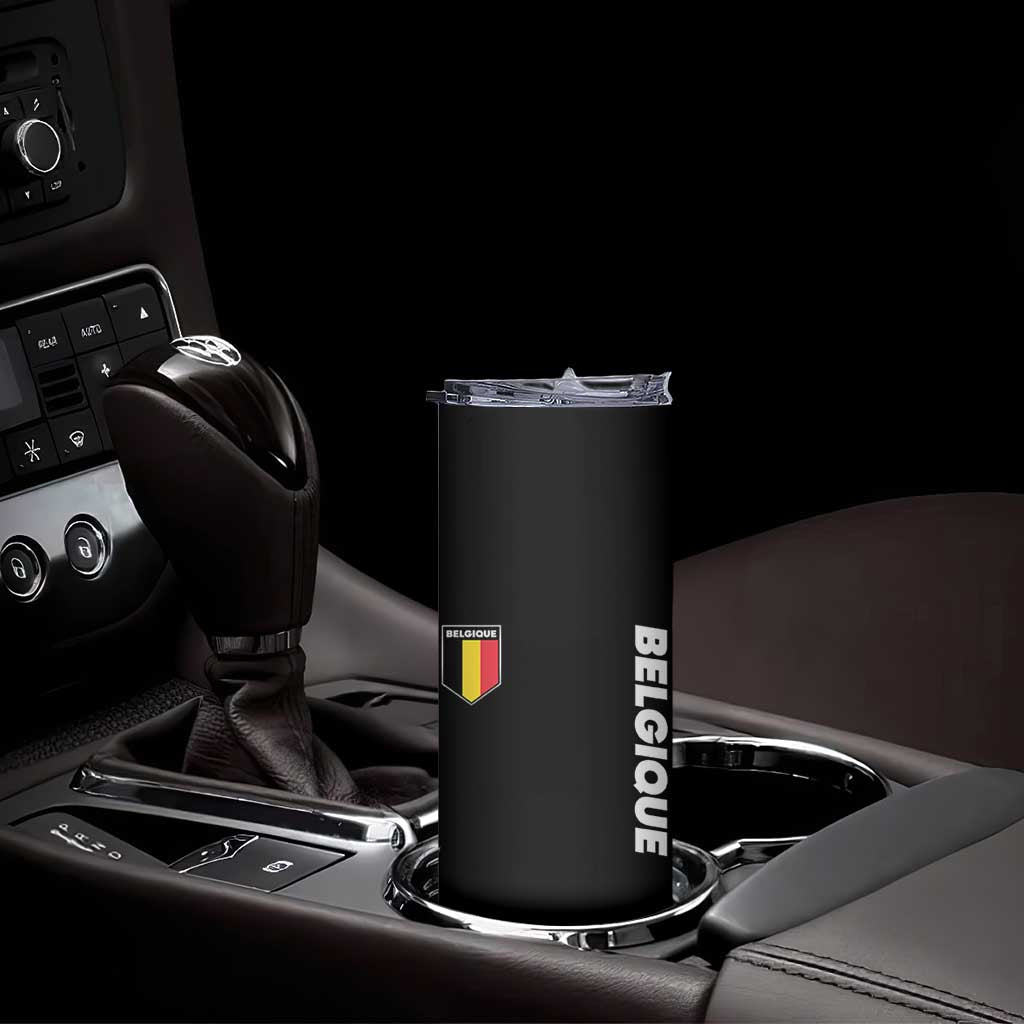 Belgique Belgium Flag Shield Minimalist Graphic Skinny Tumbler French Belgian Pride and European Heritage Souvenir TS02 Print Your Wear