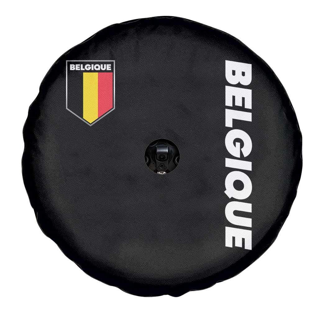 Belgique Belgium Flag Shield Minimalist Graphic Spare Tire Cover French Belgian Pride and European Heritage Souvenir TS02 Print Your Wear