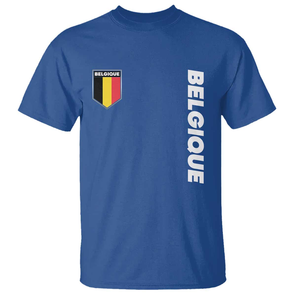 Belgique Belgium Flag Shield Minimalist Graphic T Shirt French Belgian Pride and European Heritage Souvenir TS02 Royal Blue Print Your Wear