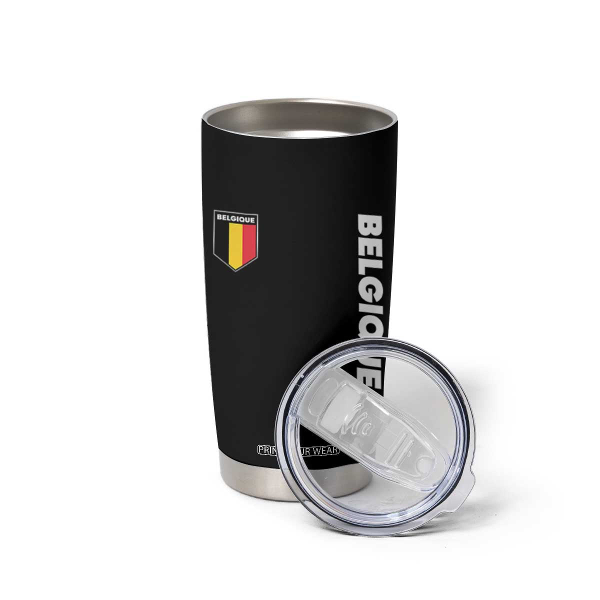 Belgique Belgium Flag Shield Minimalist Graphic Tumbler Cup French Belgian Pride and European Heritage Souvenir TS02 Print Your Wear